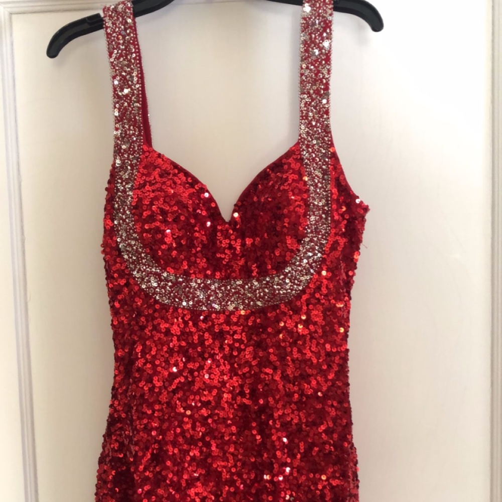 Red Sparkly Mini Dress